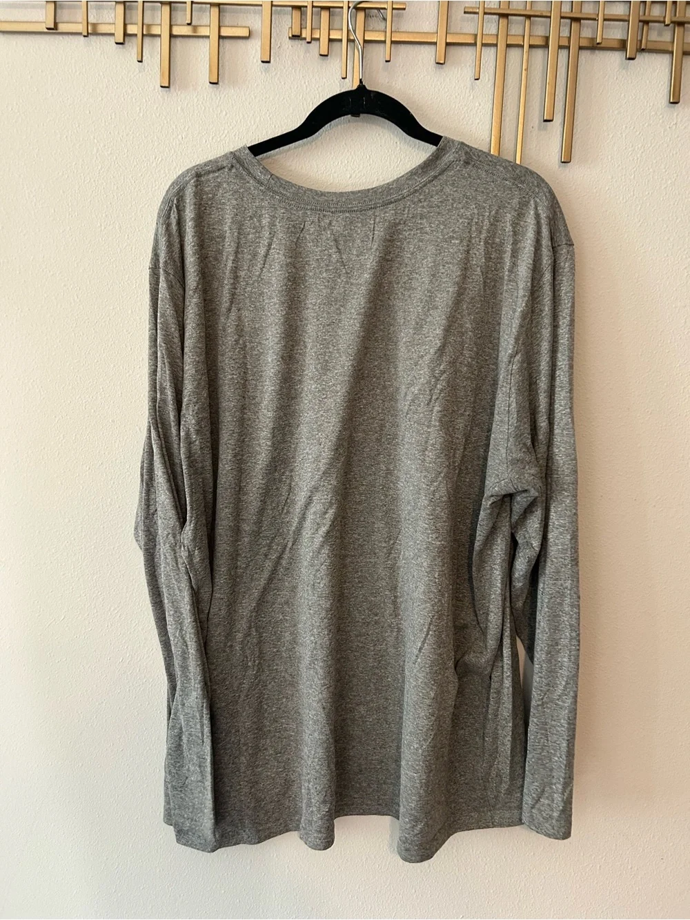 Nike Gray Long-Sleeve Tee with Purple LSU and Swoosh